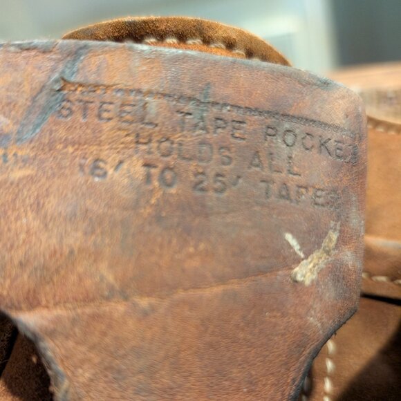 Lot of (2) Vintage Heavy Cowhide and Leather Tool/Carpenter/Fence Builder Belts - Picture 4 of 10